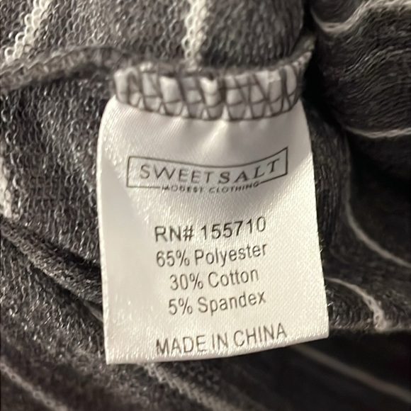 Sweet Salt | Striped Heather gray & white midi dress Women’s size S modest - Picture 6 of 8